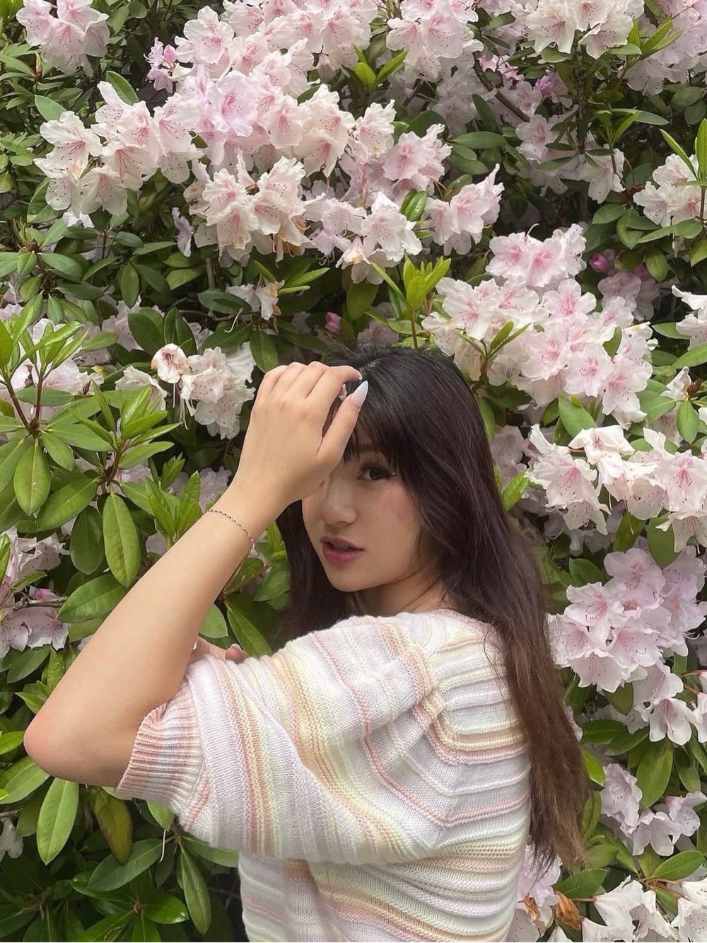 Pastel Striped Knit Short-Sleeve Cardigan